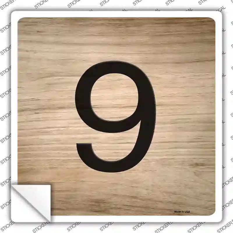SQ-1310s-S 9 Number Tiles Novelty Square Sticker Decal, Small