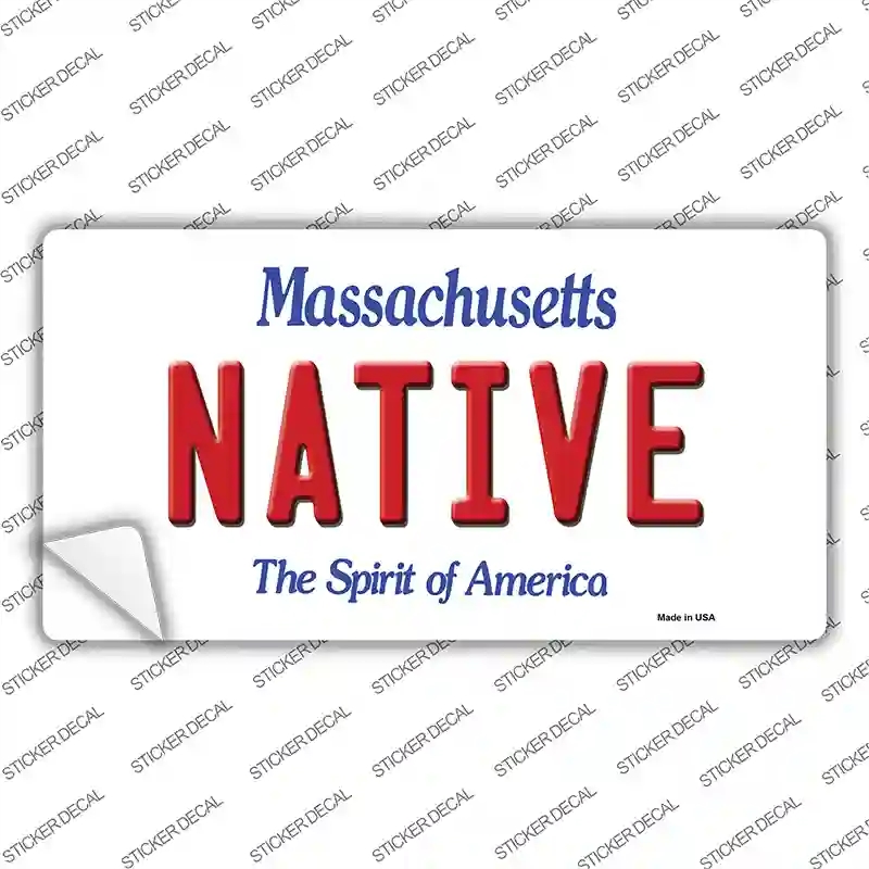 LP-11010s-L Native Massachusetts Novelty Sticker Decal, Large