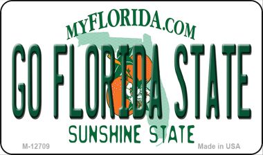 M-12709 3.5 x 2 in. Go Florida State Novelty Metal Magnet -  Smart Blonde