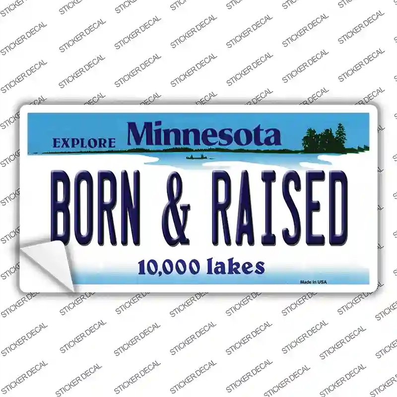 LP-11071s-S Born & Raised Minnesota State Novelty Sticker Decal, Small