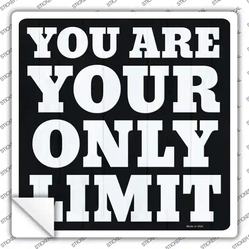 SQ-1424s-L Your Only Limit Novelty Square Sticker Decal, Large