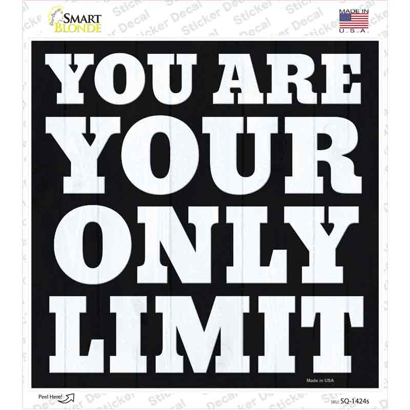 SQ-1424s-M Your Only Limit Novelty Square Sticker Decal, Medium