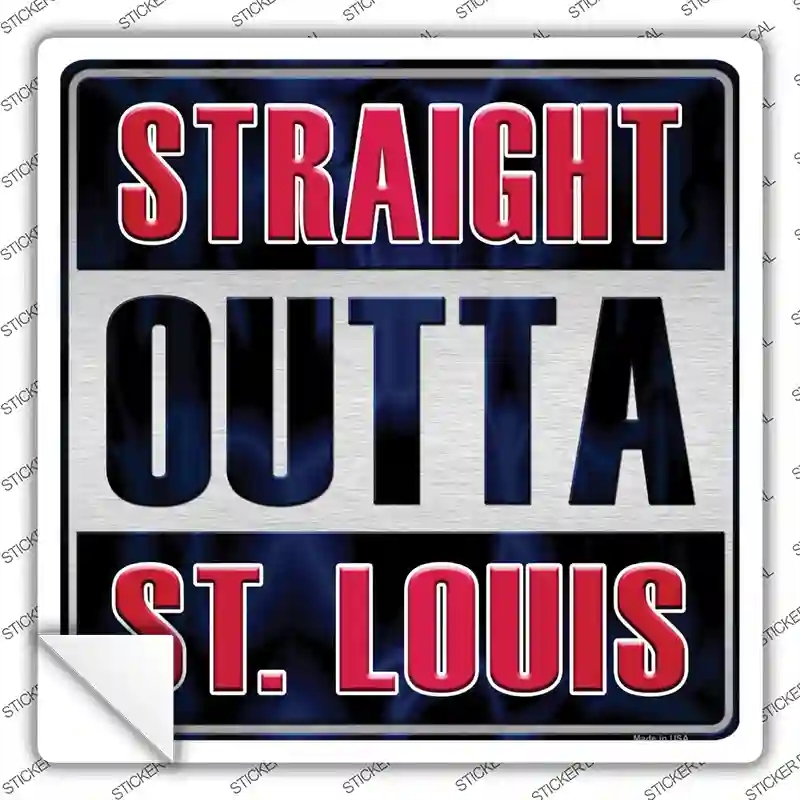 SQ-220s-S Straight Outta St Louis Novelty Square Sticker Decal, Small