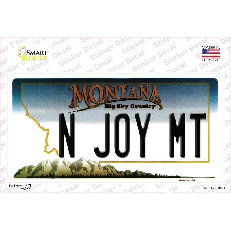LP-11087s-M N Joy MT Montana State Novelty Sticker Decal, Medium
