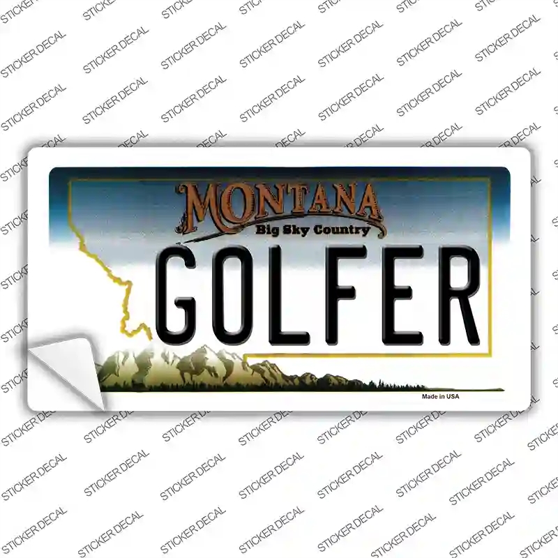 LP-11121s-XL Golfer Montana State Novelty Sticker Decal, Extra Large