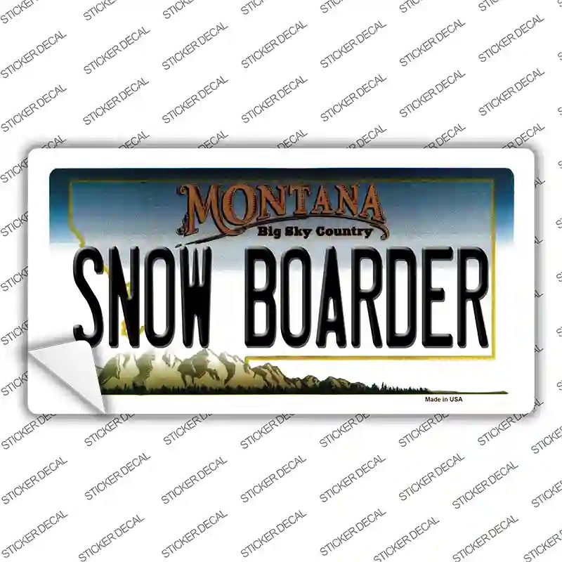 LP-11123s-S Snow Boarder Montana State Novelty Sticker Decal, Small