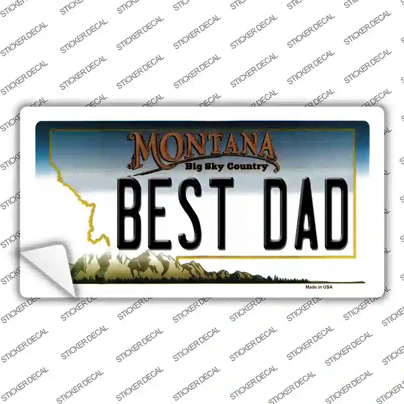 LP-11128s-S Best Dad Montana State Novelty Sticker Decal, Small