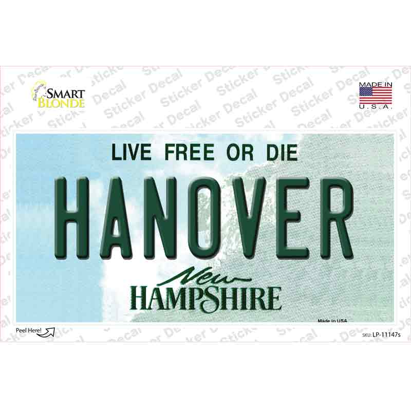 LP-11147s-M Hanover   Hampshire State Novelty Sticker Decal, Medium