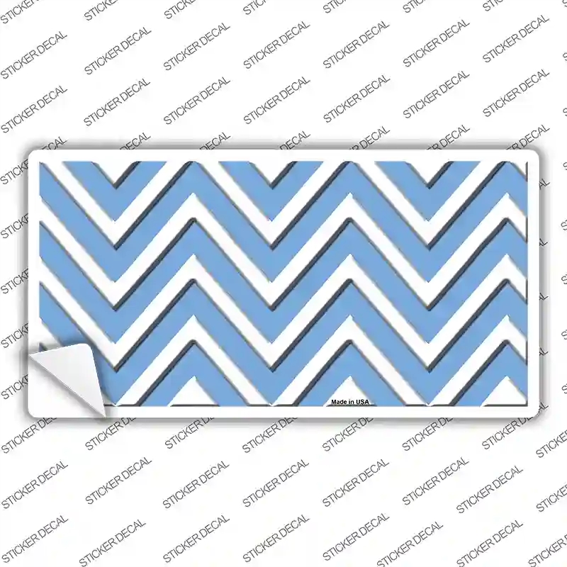 LP-4477s-S Light Blue Chevron Novelty Sticker Decal, Small