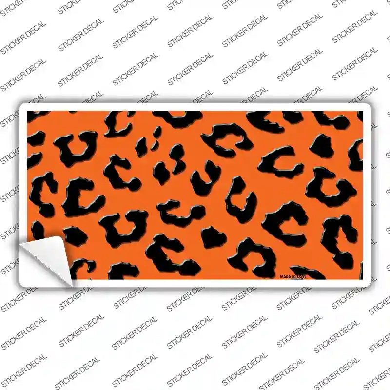 LP-4519s-L Orange Black Cheetah Novelty Sticker Decal, Large