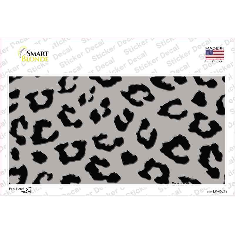 LP-4521s-M Gray Black Cheetah Novelty Sticker Decal, Medium