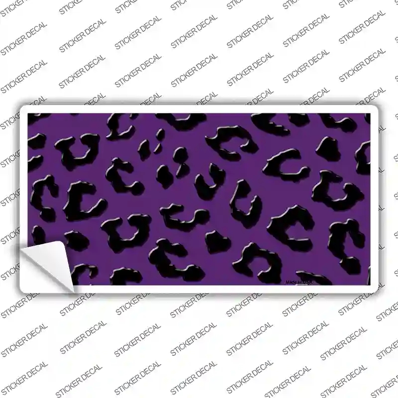 LP-4522s-S Purple Black Cheetah Novelty Sticker Decal, Small