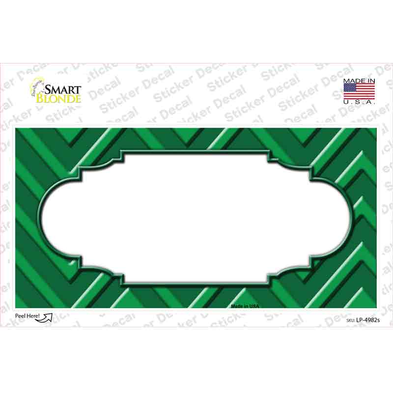 LP-4982s-M Green Light Green Scallop Chevron Novelty Sticker Decal, Medium