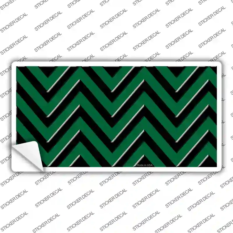 LP-4997s-XL Green Black Chevron Novelty Sticker Decal, Extra Large