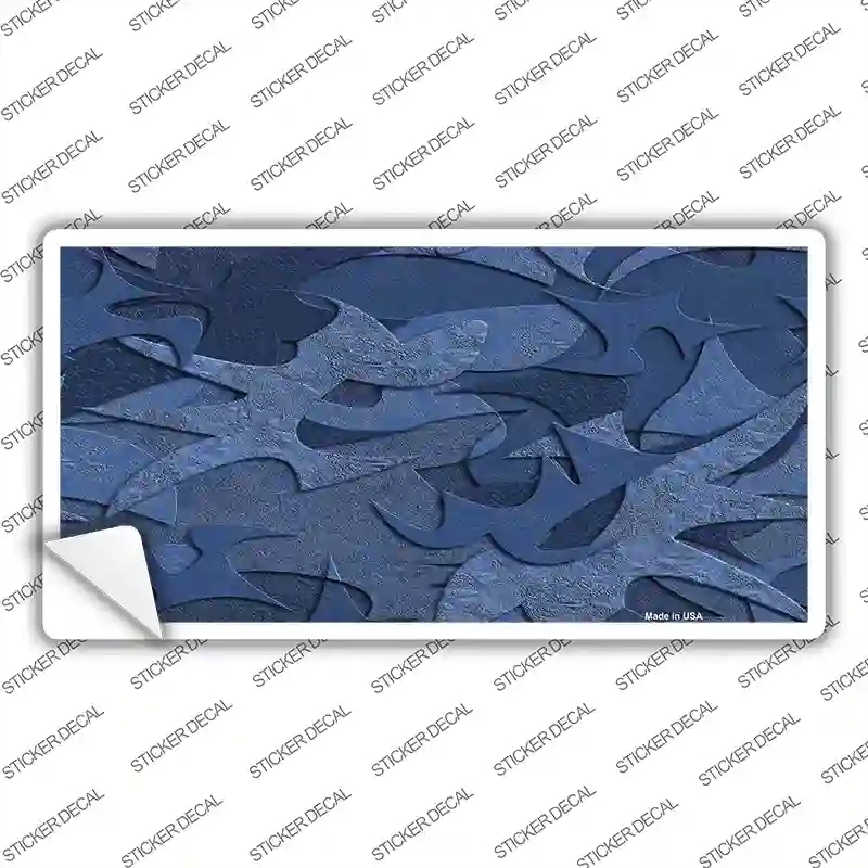 LP-5079s-S Camouflage Solid Blue Novelty Sticker Decal, Small