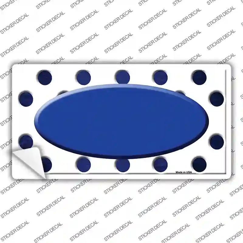 LP-6992s-S Blue White Dots Oval Oil Rubbed Novelty Sticker Decal, Small