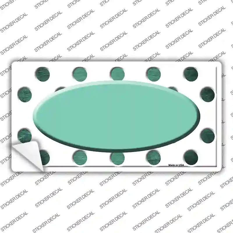 LP-7000s-XL Mint White Dots Oval Oil Rubbed Novelty Sticker Decal, Extra Large