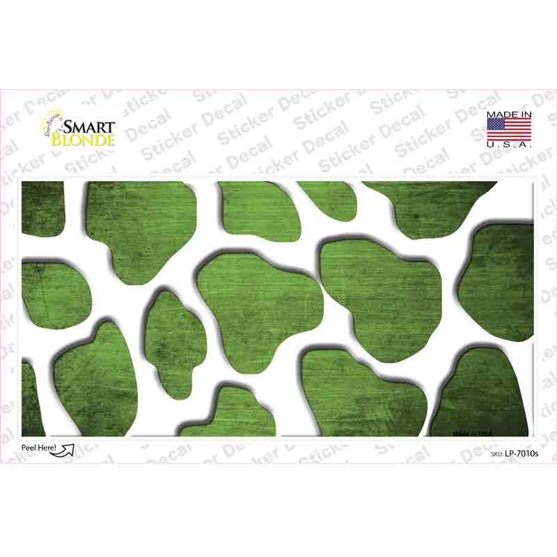 LP-7010s-M Lime Green White Giraffe Oil Rubbed Novelty Sticker Decal, Medium