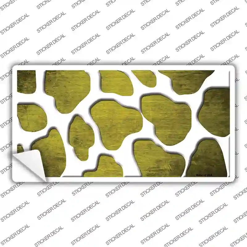 LP-7013s-L Yellow White Giraffe Oil Rubbed Novelty Sticker Decal, Large