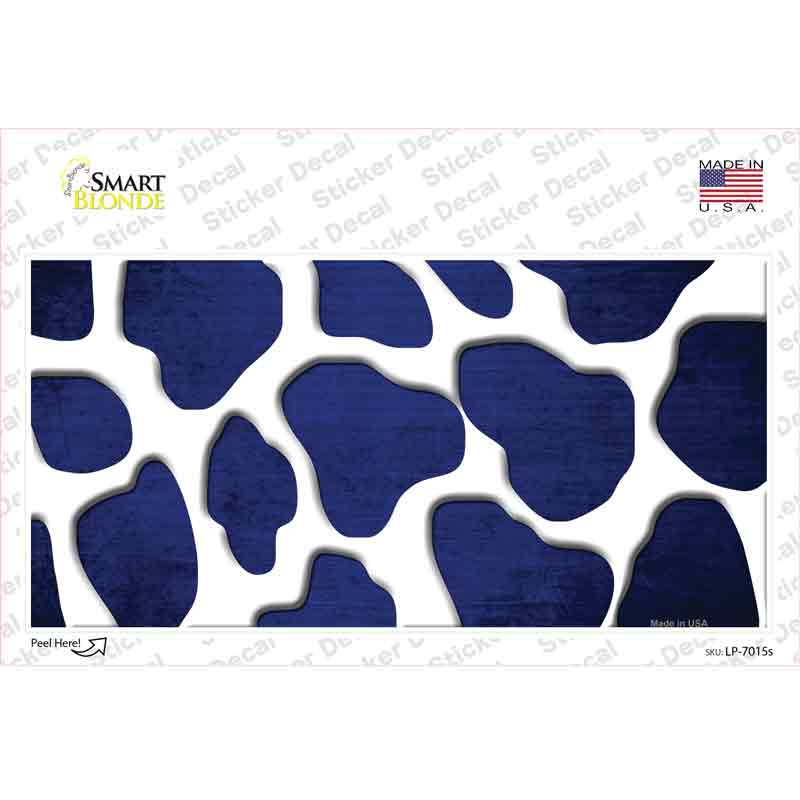 LP-7015s-M Blue White Giraffe Oil Rubbed Novelty Sticker Decal, Medium