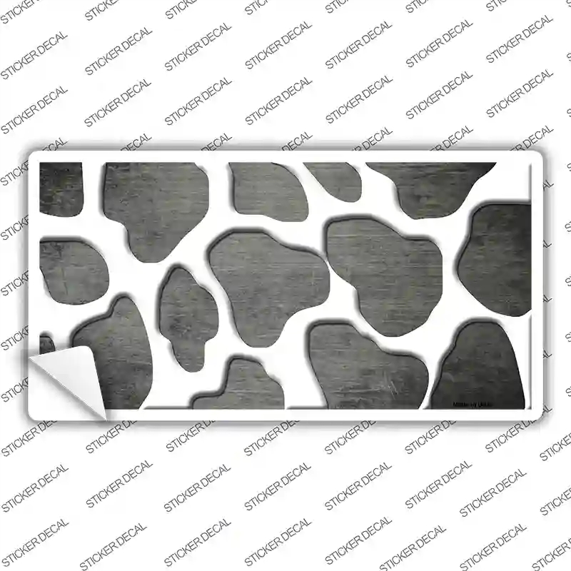 LP-7016s-L Gray White Giraffe Oil Rubbed Novelty Sticker Decal, Large