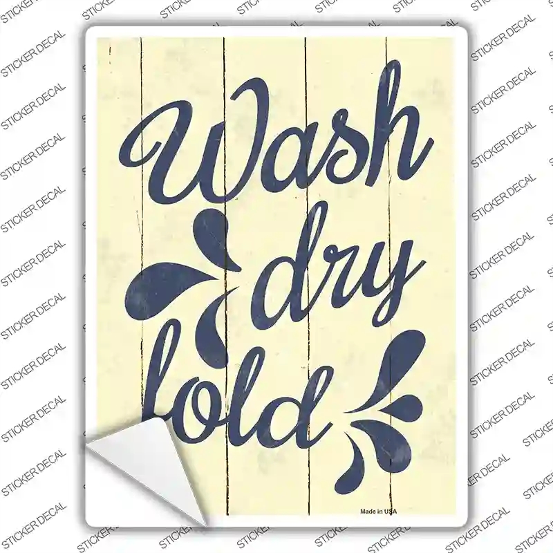 P-1958s-S Wash Dry Fold Novelty Rectangular Sticker Decal, Small