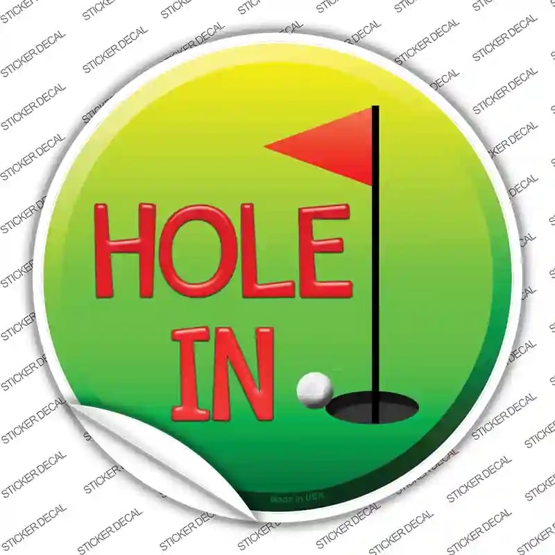 C-514s-XL Hole in One Novelty Circle Sticker Decal, Extra Large