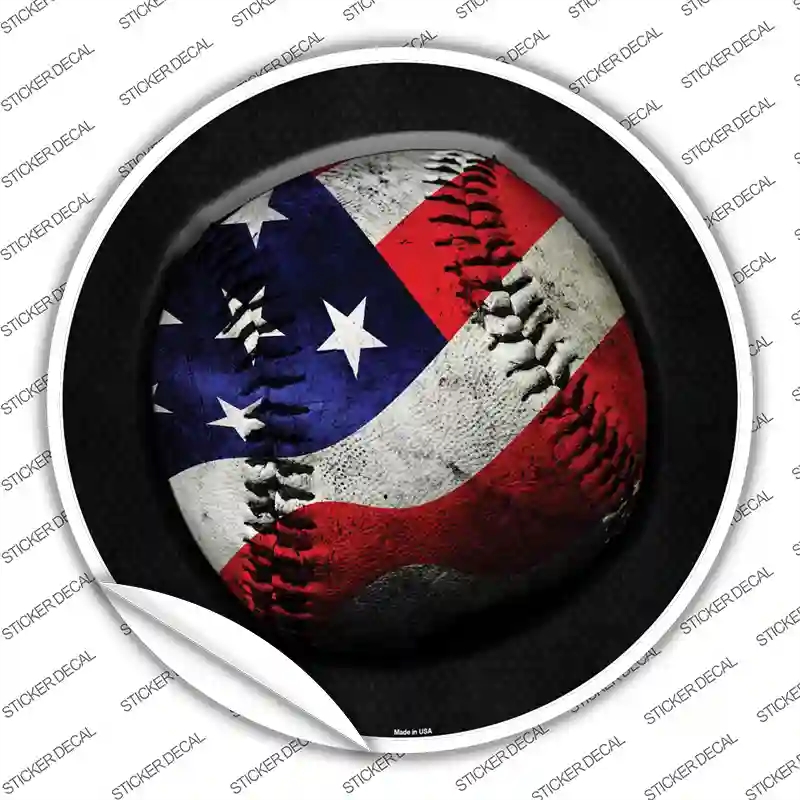 C-969s-XL American Baseball Novelty Circle Sticker Decal, Extra Large