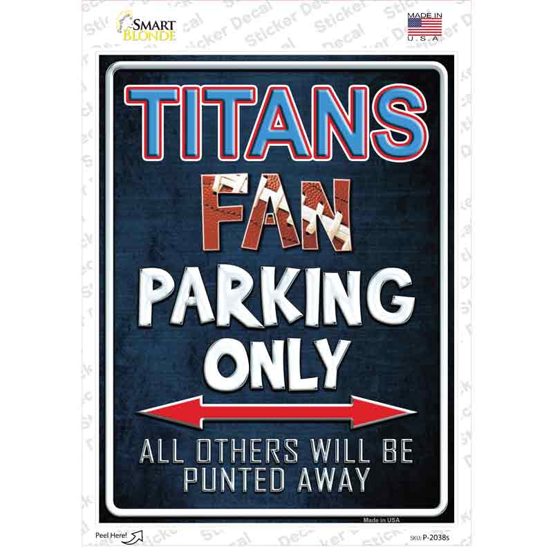 P-2038s-M Titans Novelty Rectangle Sticker Decal, Medium