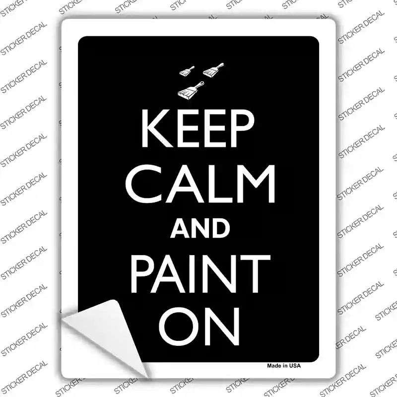P-2119s-L Keep Calm & Paint on Novelty Rectangle Sticker Decal, Large