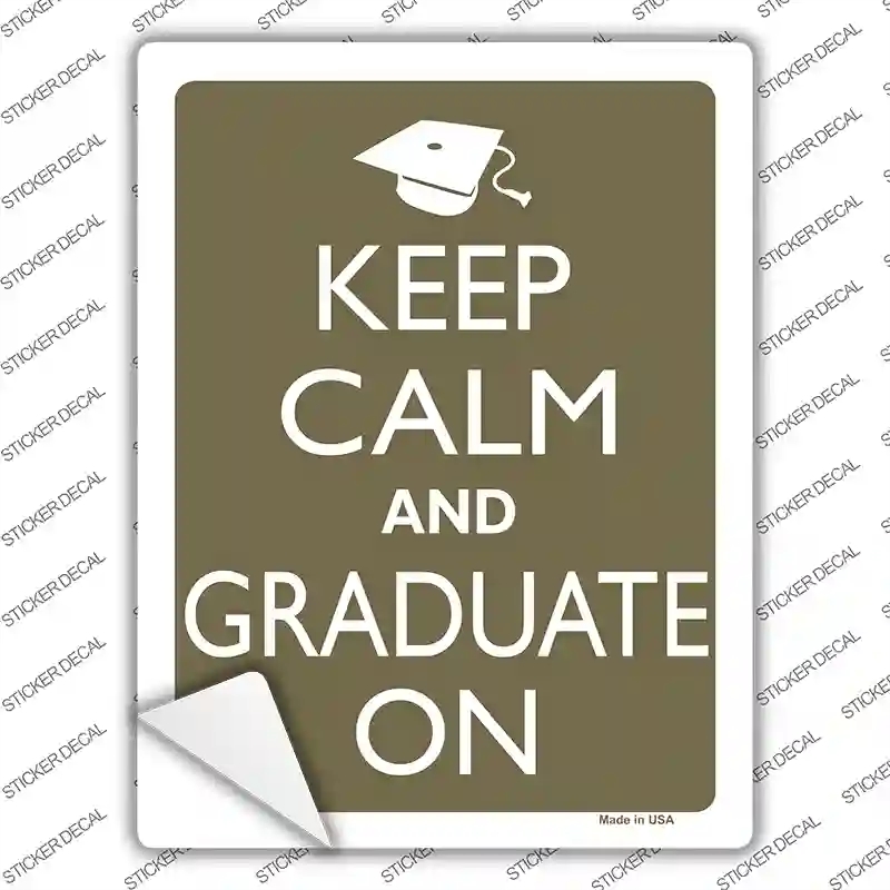 P-2133s-L Keep Calm & Graduate on Novelty Rectangle Sticker Decal, Large
