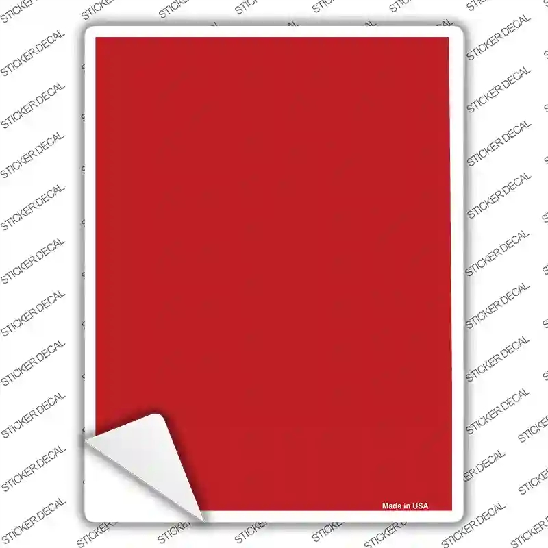 P-2180s-S Solid Red Novelty Rectangle Sticker Decal, Small