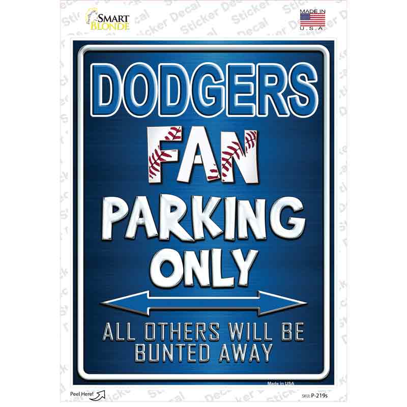 P-219s-M Dodgers Novelty Rectangle Sticker Decal, Medium