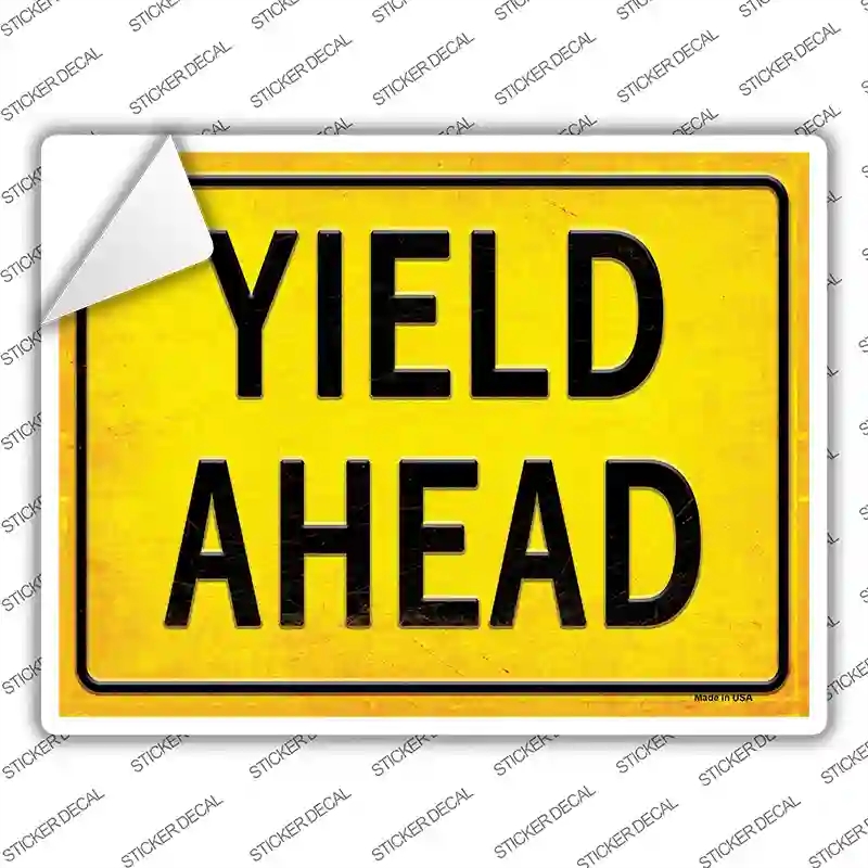 P-2686s-S Yield Ahead Novelty Rectangle Sticker Decal, Small