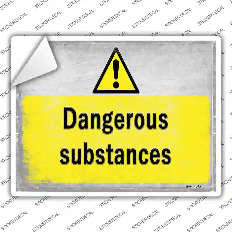 P-2749s-XL Dangerous Substances Novelty Rectangle Sticker Decal, Extra Large