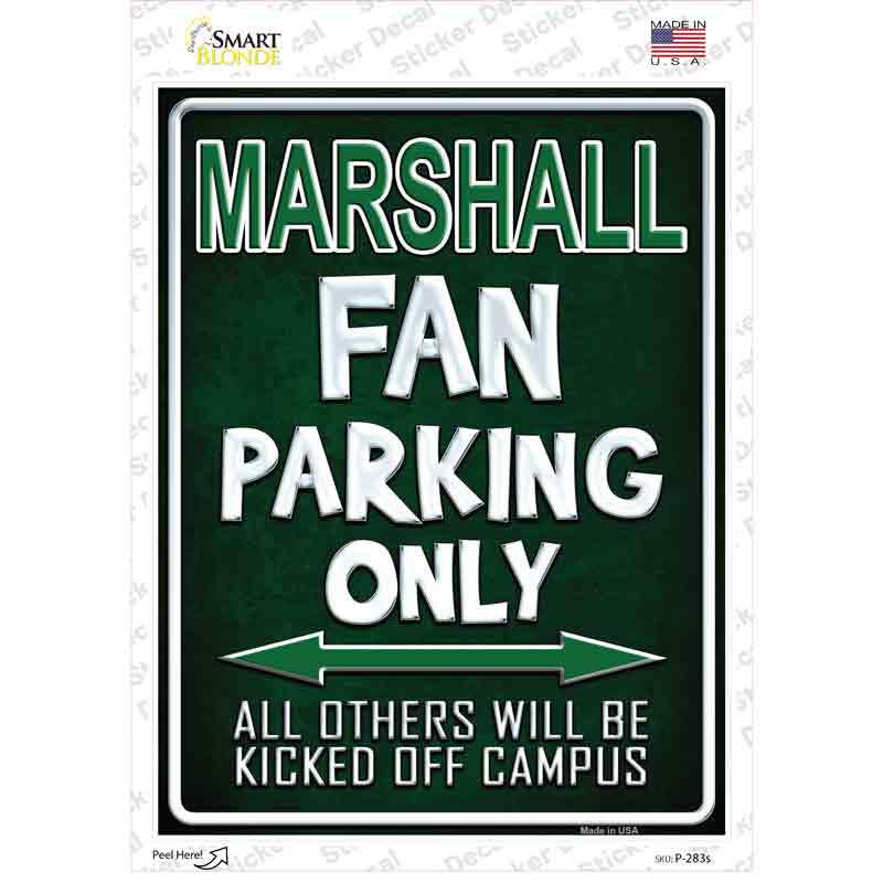 P-283s-M Marshall Novelty Rectangle Sticker Decal, Medium