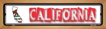 SMART BLONDE California State Outline Novelty Wood Mounted Metal Small Street Sign WB-K-304