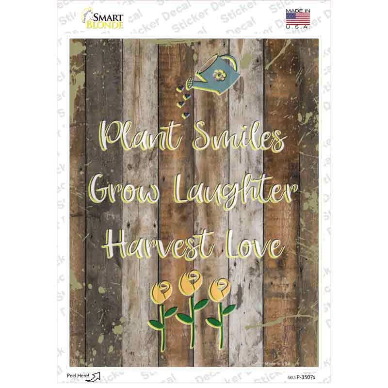 P-3507s-M Plant Grow Harvest Novelty Rectangular Sticker Decal, Medium