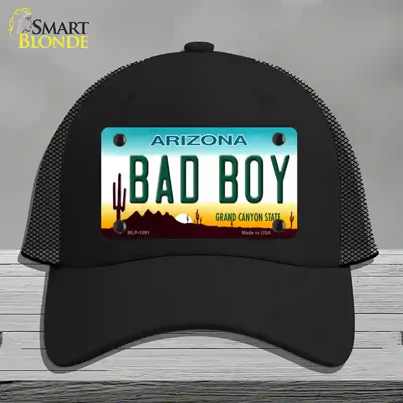 HAT01-MLP-1091 Arizona Bad Boy Novelty License Plate Hat, Mesh - Black