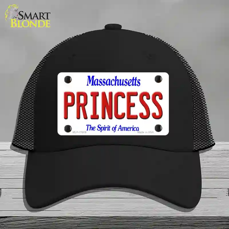 HAT01-MLP-11009 Princess Massachusetts Novelty License Plate Hat, Mesh - Black