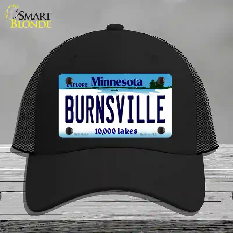 HAT01-MLP-11043 Burnsville Minnesota State Novelty License Plate Hat, Mesh - Black