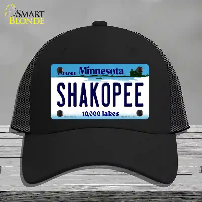 HAT01-MLP-11046 Shakopee Minnesota State Novelty License Plate Hat, Mesh - Black