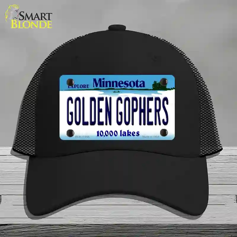HAT01-MLP-11056 Golden Gophers Minnesota State Novelty License Plate Hat, Mesh - Black