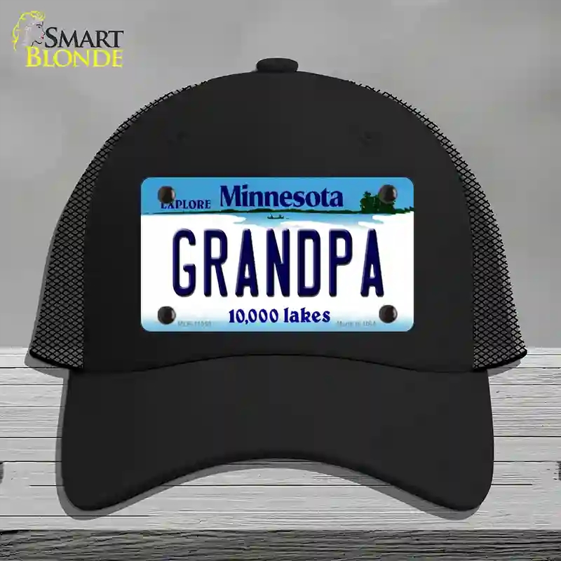 HAT01-MLP-11059 Grandpa Minnesota State Novelty License Plate Hat, Mesh - Black