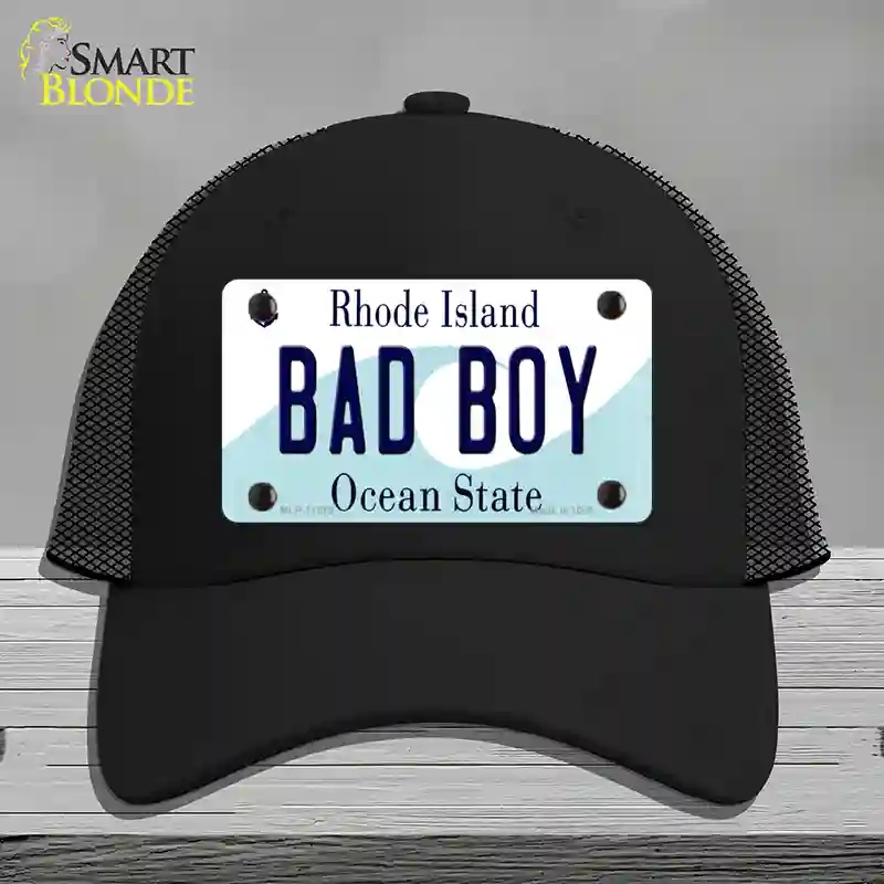 HAT01-MLP-11219 Bad Boy Rhode Island State Novelty License Plate Hat, Mesh - Black