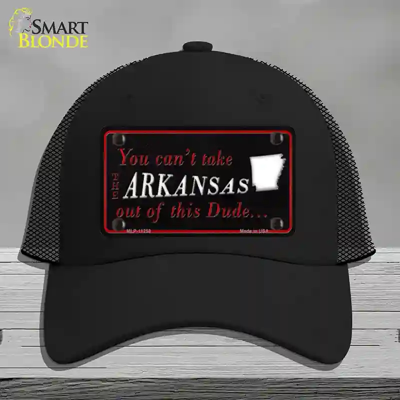 HAT01-MLP-11258 Arkansas Dude Novelty License Plate Hat, Mesh - Black