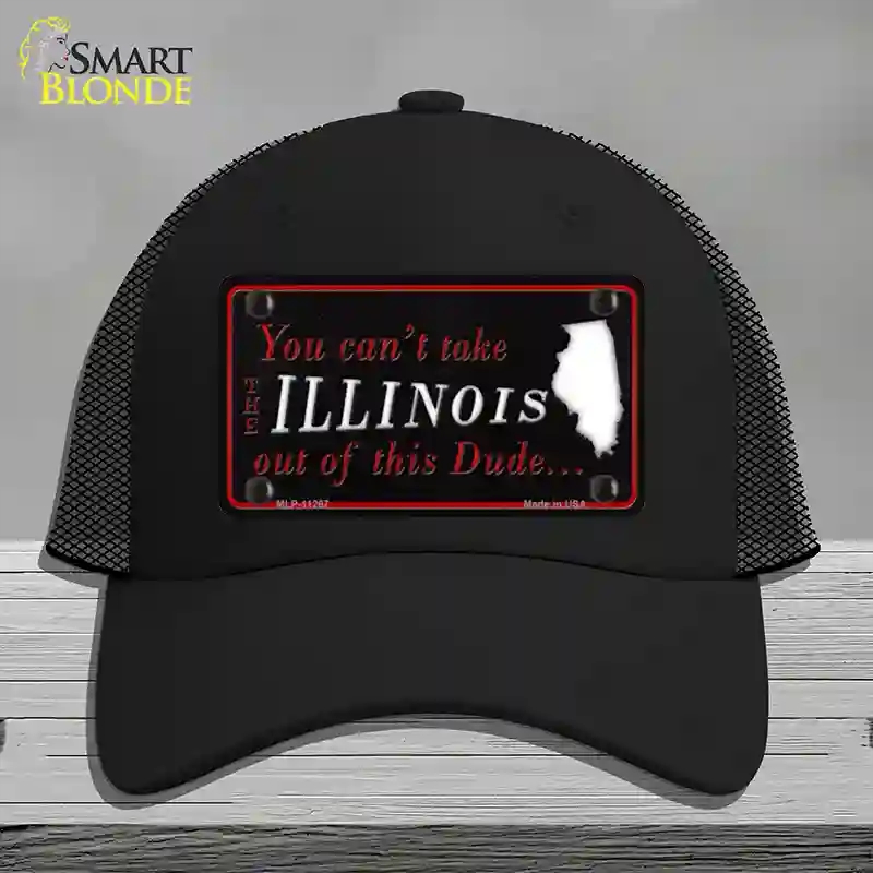 HAT01-MLP-11267 Illinois Dude Novelty License Plate Hat, Mesh - Black