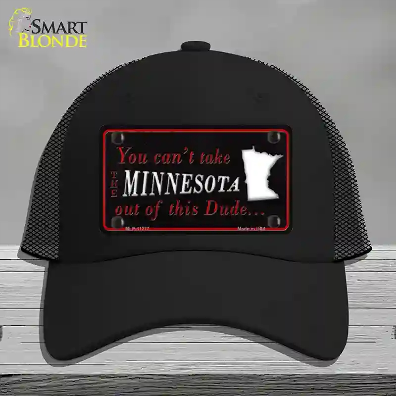 HAT01-MLP-11277 Minnesota Dude Novelty License Plate Hat, Mesh - Black
