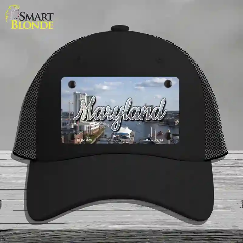 HAT01-MLP-11605 Maryland River Skyline State Novelty License Plate Hat, Mesh - Black