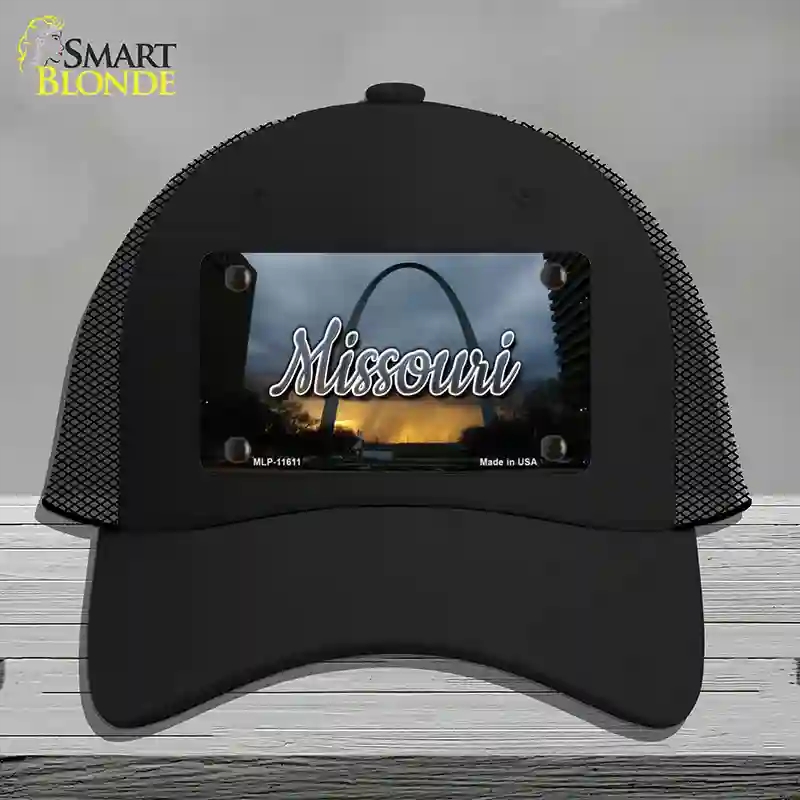 HAT01-MLP-11611 Missouri Gateway Arch State Novelty License Plate Hat, Mesh - Black